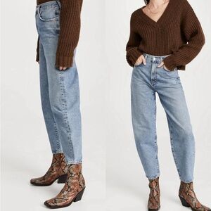 Agolde Ultra High Rise Curved Taper Balloon Jeans in Zone